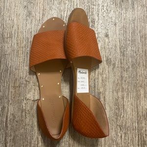 Madewell size 8 open toe flat in lava rock - great condition worn twice